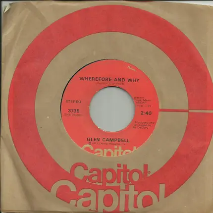 Glen Campbell - Wherefore And Why / Give Me Back That Old Familiar Feeling