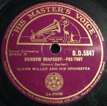 Glenn Miller And His Orchestra - It Must Be Jelly ('Cause Jam Don't Shake Like That) / Rainbow Rhapsody