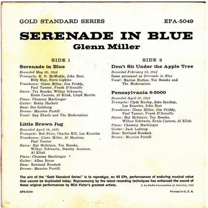 Glenn Miller And His Orchestra - Serenade In Blue
