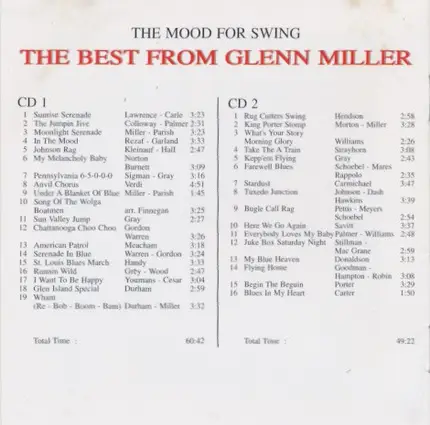 Glenn Miller - The Mood For Swing - The Best From Glenn Miller