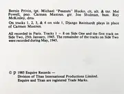 LP - Glenn Miller's Uptown Hall Gang Led By Mel Powell Featuring Django Reinhardt - Glenn Miller's Uptown Hall Gang