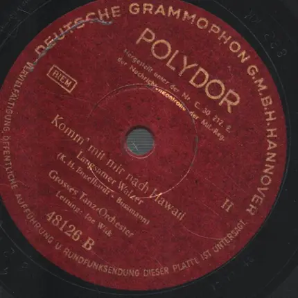 Grosses Orchester Hamburg - Barbara, Komm Mit Mir Nach hawaii
