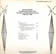 LP - Grace Moore - The Memorable Radio Years - Previously Unreleased Performances 1935 Thru 1945