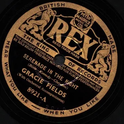 Gracie Fields - Serenade In The Night / In A Little Lancashire Town