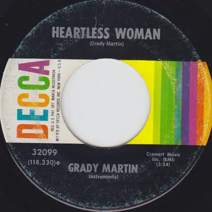 Grady Martin - Kaw-Liga / Heartless Woman