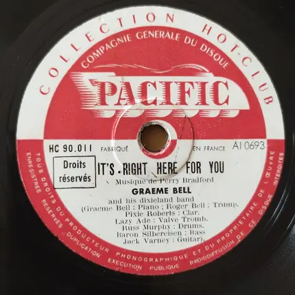 Graeme Bell And His Dixieland Jazz Band - Come Back Sweet Papa / It's Right Here For You