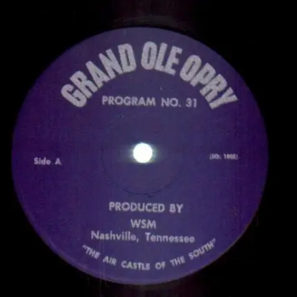 Grand Ole Opry - Grand Ole Opry Program No. 31