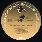 LP - Grete Weiser - Unvergessen - GERMAN, CABARET, MONO