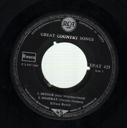 Great Country Songs - Detour / Someday / I Hung My Head And Cried / I'm trying To Leave