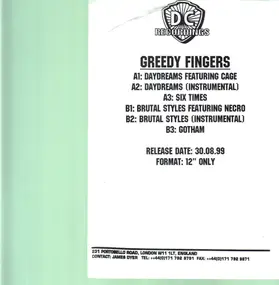 Greedy Fingers - Daydreams / Brutal Styles