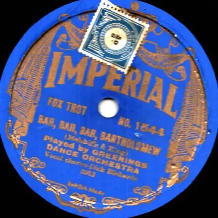 Greening's Dance Orchestra - Bah, Bah, Bah, Bartholomew / Araby