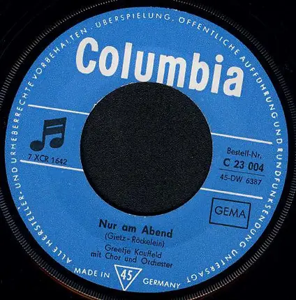 Greetje Kauffeld - Nur Am Abend / Hey, Hey Big Boy