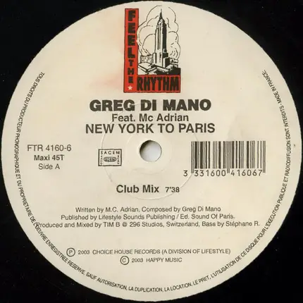 Greg Di Mano - New York To Paris