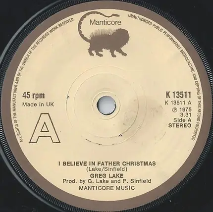 Greg Lake - i believe in father / christmas