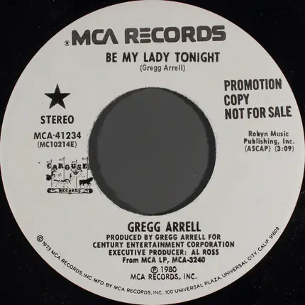 Gregg Arrell - Be My Lady Tonight