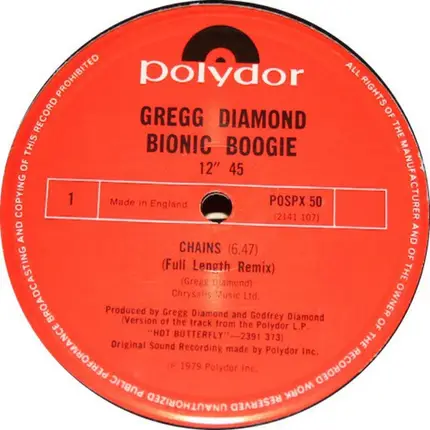 Gregg Diamond , Bionic Boogie - Chains / Hot Butterfly
