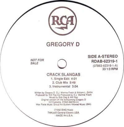 Gregory D - Crack Slangas / 10 Years