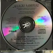CD - Gregorio Allegri , William Mundy , Giovanni Pierluigi da Palestrina , The Tallis Scholars , Peter P - Miserere