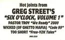 12'' - Greg Street - From 6 O'Clock, Volume 1