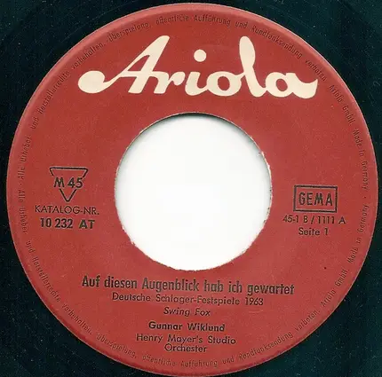 Gunnar Wiklund - Auf Diesen Augenblick Hab Ich Gewartet