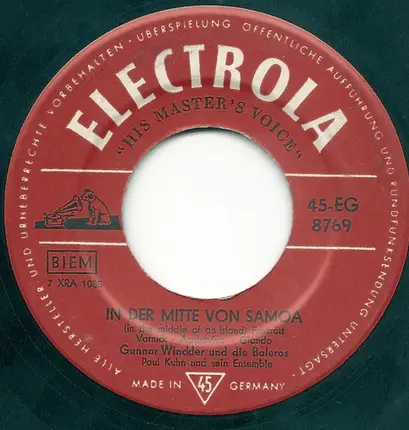 Gunnar Winckler Und Die Boleros - In Der Mitte Von Samoa