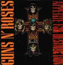LP - Guns N' Roses - Appetite For Destruction - 2nd US Press w/ Cross Cover, Label Variation