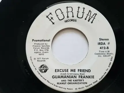 Guamanian Frankie And The Karter's Peanut Organization - Love... Love Me Tonight / Excuse me Friend