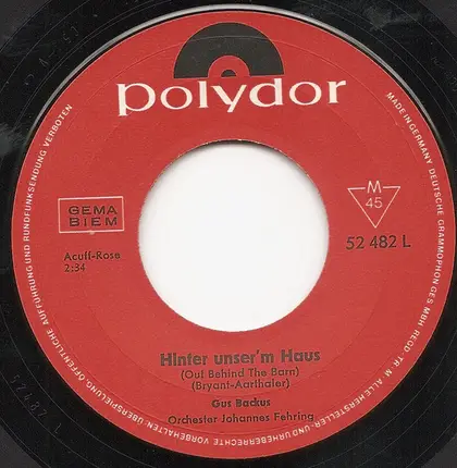 Gus Backus - Hinter Uns'rem Haus
