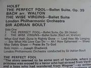 LP - Gustav Holst / Johann Sebastian Bach Arr. Sir William Walton / Constant Lambert , The London Philha - The Perfect Fool / The Wise Virgins / Horoscope