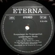 LP - Gustav Mahler , Richard Strauss - Komponisten Der Vergangenheit Spielen Eigene Werke Am Steinway-Welte-Flügel