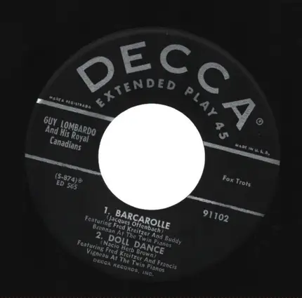 Guy Lombardo And His Royal Canadians - Barcarolle / Doll Dance / Swanee river / Irish washerwoman