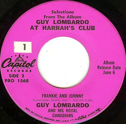 Guy Lombardo And His Royal Canadians - Selections From The Album Guy Lombardo At Harrah's Club