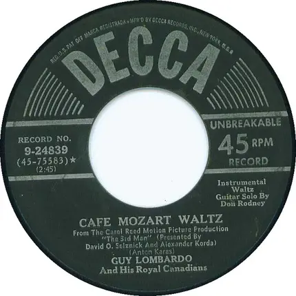 Guy Lombardo And His Royal Canadians - The 3rd Man Theme