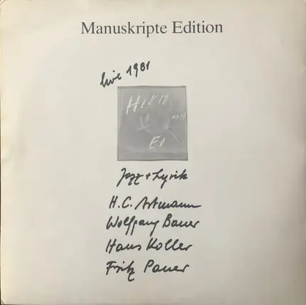 H.C. Artmann , Wolfgang Bauer , Hans Koller , Fritz Pauer - Hirn Mit Ei - Live 1981 - Jazz + Lyrik