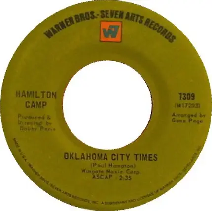 Hamilton Camp - Oklahoma City Times / Honey Wine