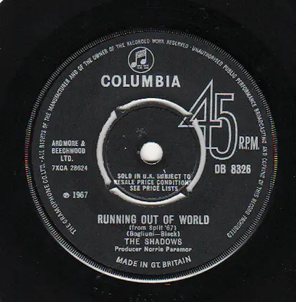 Hank Marvin / The Shadows - London's Not Too Far / Running Out Of World