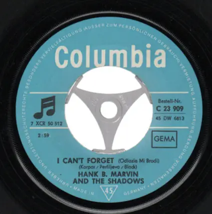Hank Marvin And The Shadows - I Can't Forget / Running Out Of World