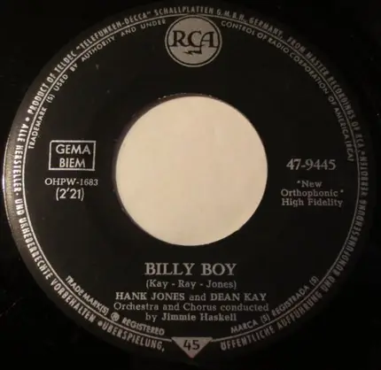 Hank Jones And Dean Kay - Sing, Boy, Sing / Billy Boy