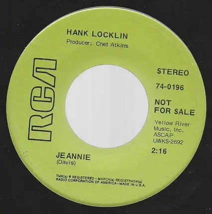 Hank Locklin - Cuban Girl / Jeannie