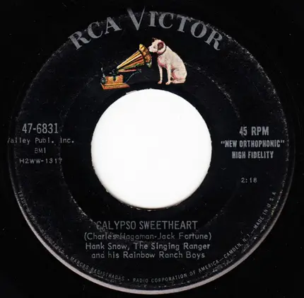Hank Snow And His The Rainbow Ranch Boys - Calypso Sweetheart