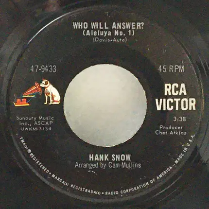 Hank Snow - I Just Wanted To Know (How The Wind Was Blowing) / Who Will Answer (Alaluya No. 1)