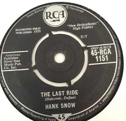 Hank Snow - Old Shep / The Last Ride