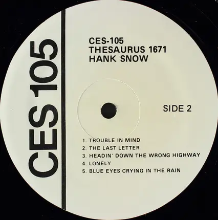 Hank Snow - Thesaurus 1630 / Thesaurus 1671