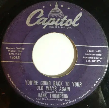 Hank Thompson and His Brazos Valley Boys - I've Run Out Of Tomorrows