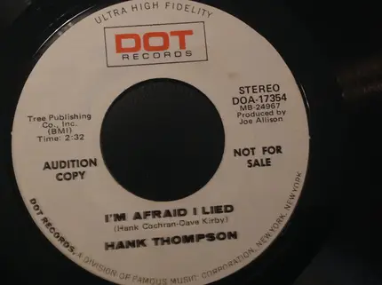 Hank Thompson - One Of The Fortunate Few / I'm Afraid I Lied