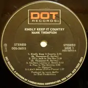 LP - Hank Thompson - Kindly Keep It Country