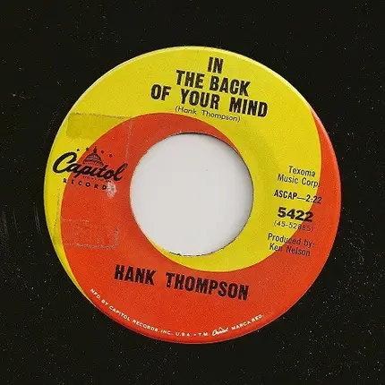 Hank Thompson - Then I'll Start Believing In You / In The Back Of Your Mind