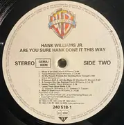 LP - Hank Williams Jr. - Are You Sure Hank Done It This Way