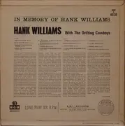 LP - Hank Williams With His Drifting Cowboys - In Memory Of Hank Williams - Mono