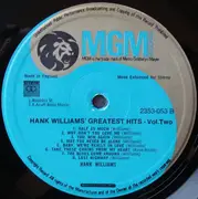 LP - Hank Williams - Greatest Hits Vol. 2
